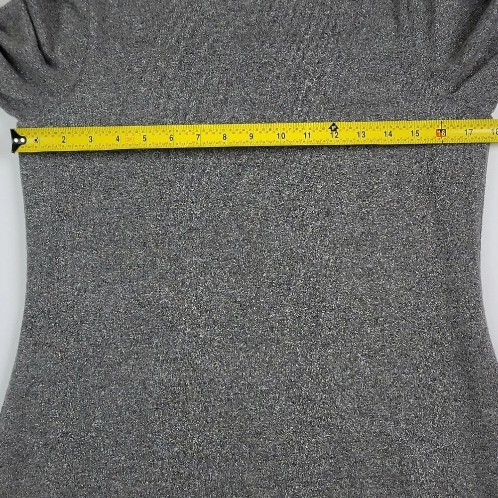 White House Black Market Heather Grey Long Flutter Sleeve Sheath Dress Si…